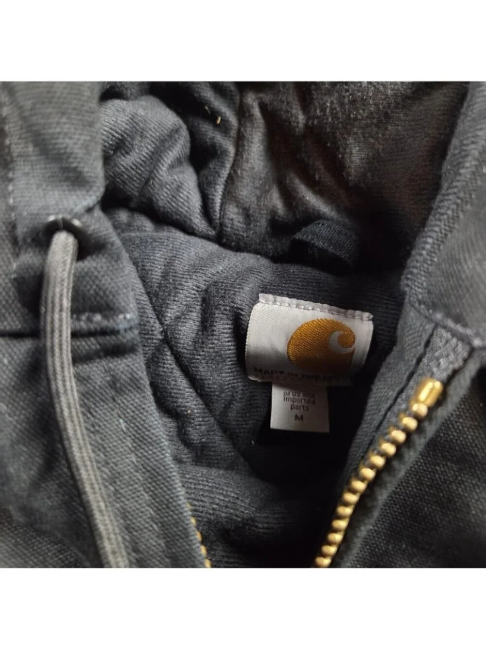 Vintage Carhartt Jacket Men's Medium Black J140 Duck Canvas Workwear Hooded